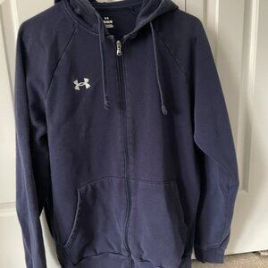 Under Armour Men's Rival Fleece Full Zip Hoodie Jacket Navy‎ Blue Adult Medium M